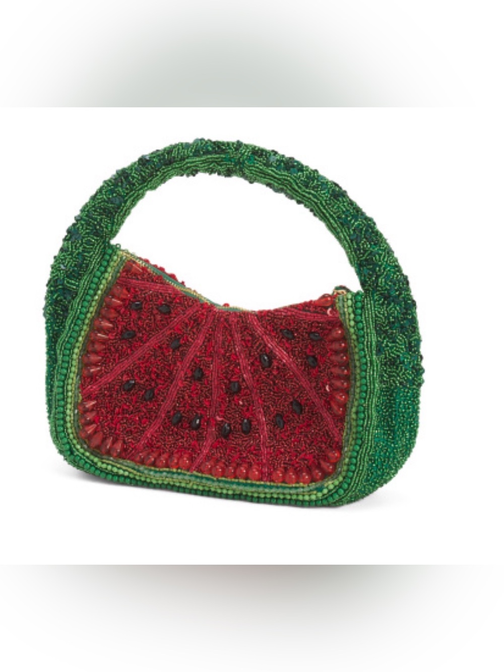 NWT new watermelon beaded bag red green made in india